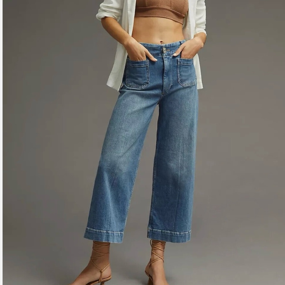 Pilcro The Skipper High Rise Wide Leg Jeans - Size 34